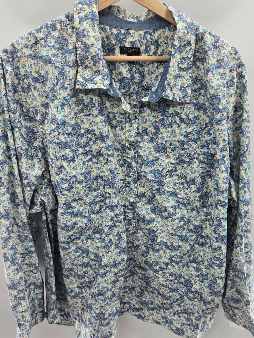 Talbots Modern Classic Floral 100% Cotton Pullover Blouse 24W